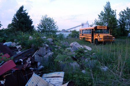 Waterford Drive-In Theatre - Rubble With Poles - Photo From Water Winter Wonderland (newer photo)